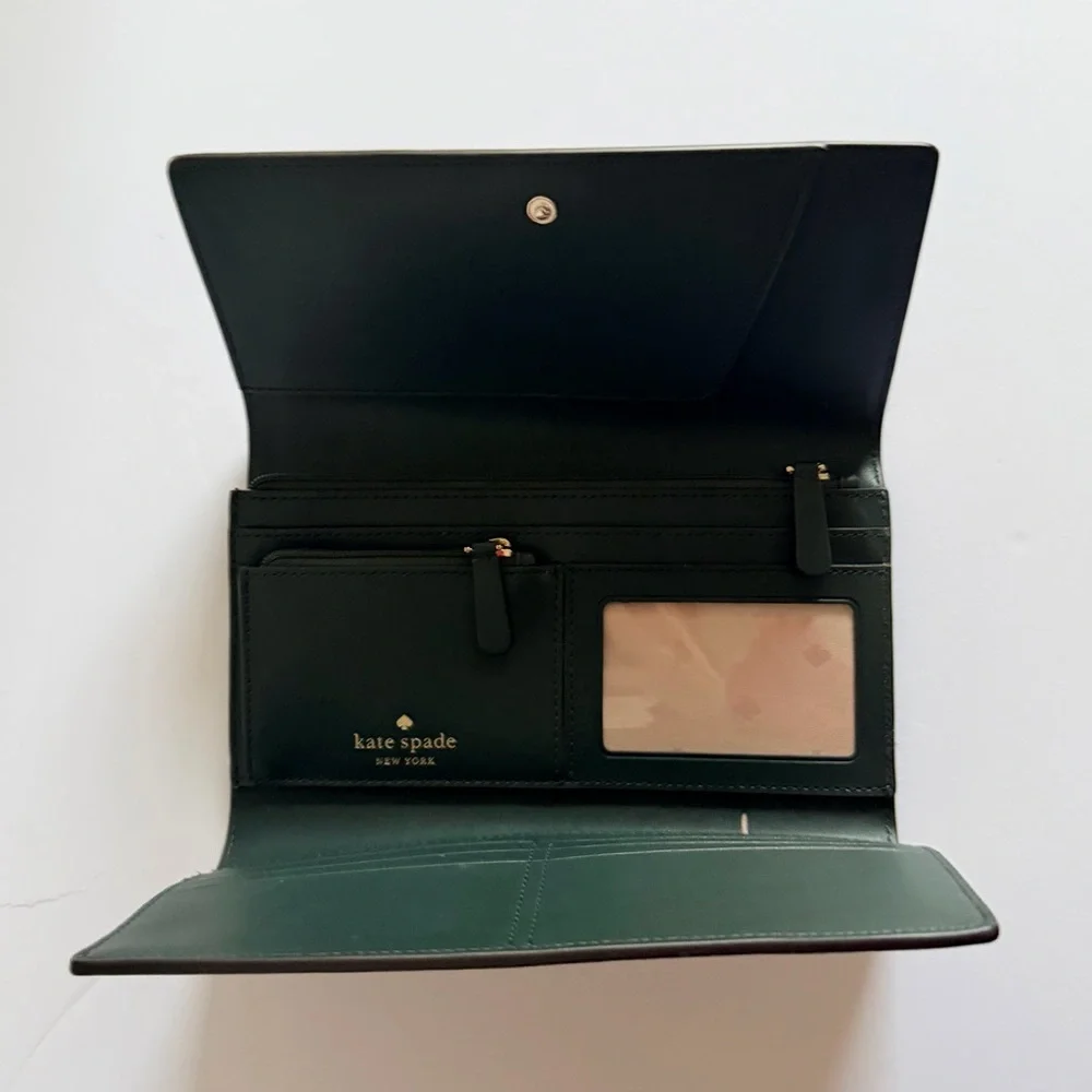 KATE SPADE‎ Bixby Place Phoenix Trifold Clutch Wallet Spruce Green NWOT